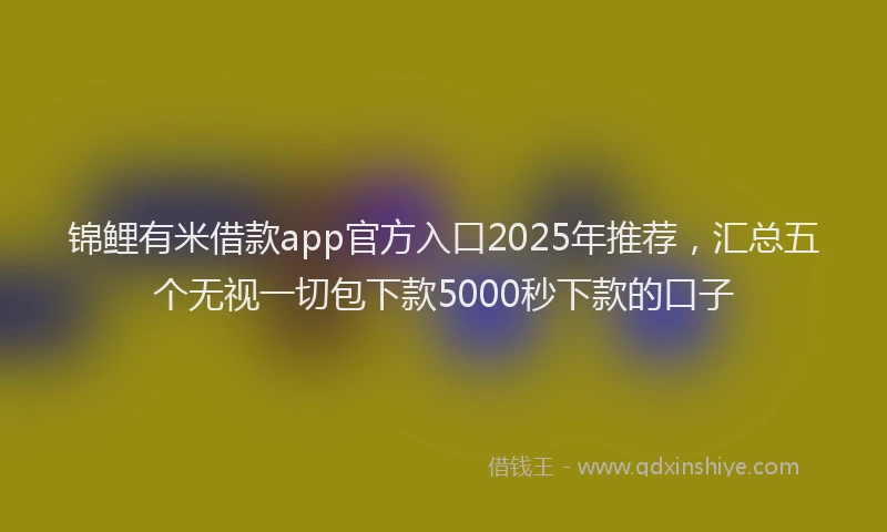 锦鲤有米借款app官方入口2025年推荐，汇总五个无视一切包下款5000秒下款的口子
