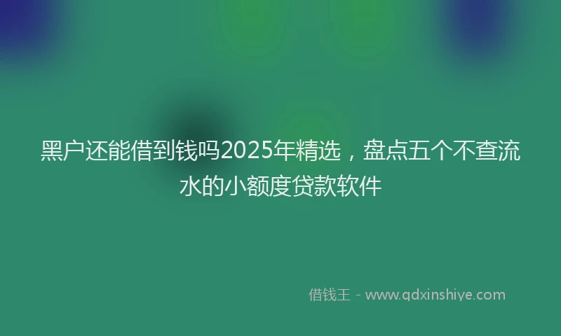 黑户还能借到钱吗2025年精选，盘点五个不查流水的小额度贷款软件