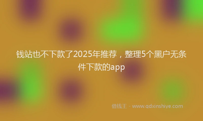 钱站也不下款了2025年推荐，整理5个黑户无条件下款的app