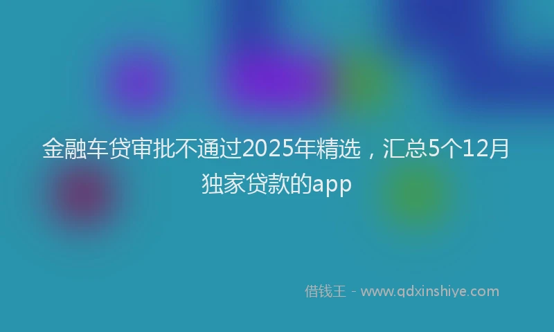 金融车贷审批不通过2025年精选，汇总5个12月独家贷款的app