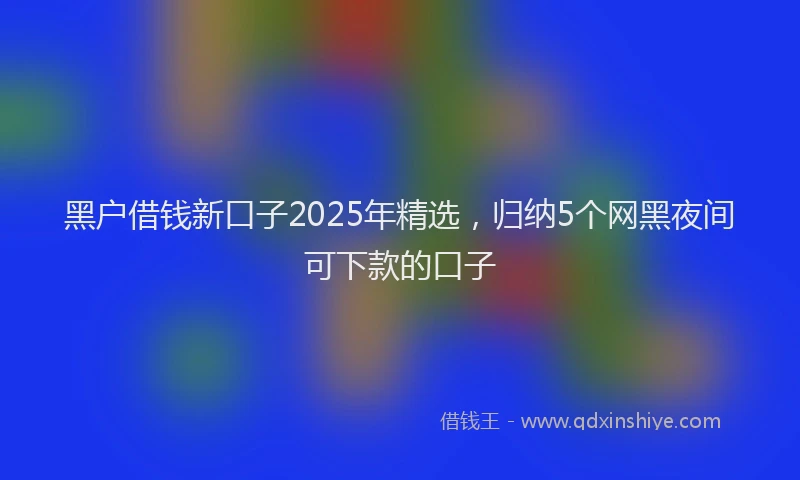 黑户借钱新口子2025年精选，归纳5个网黑夜间可下款的口子