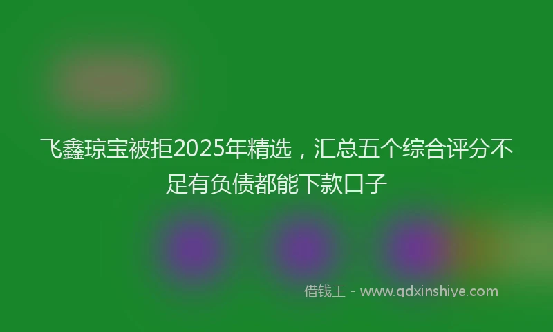 飞鑫琼宝被拒2025年精选，汇总五个综合评分不足有负债都能下款口子