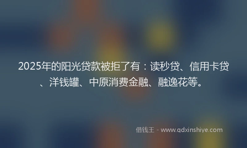 2025年的阳光贷款被拒了有：读秒贷、信用卡贷、洋钱罐、中原消费金融、融逸花等。