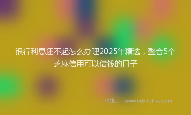 银行利息还不起怎么办理2025年精选，整合5个芝麻信用可以借钱的口子