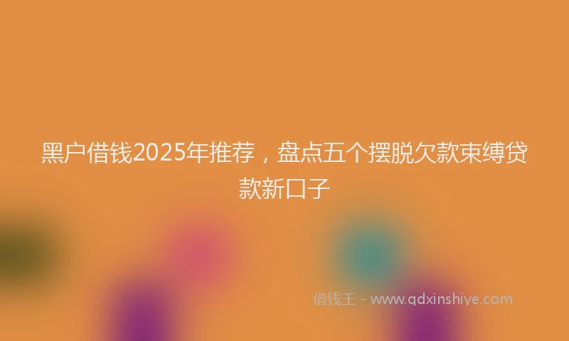 黑户借钱2025年推荐，盘点五个摆脱欠款束缚贷款新口子