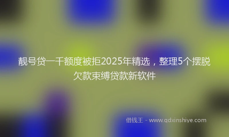 靓号贷一千额度被拒2025年精选，整理5个摆脱欠款束缚贷款新软件