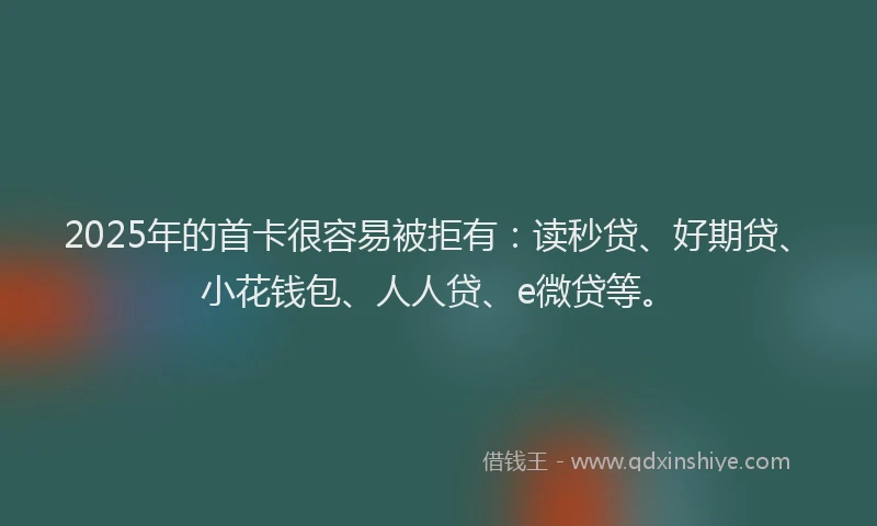 2025年的首卡很容易被拒有：读秒贷、好期贷、小花钱包、人人贷、e微贷等。