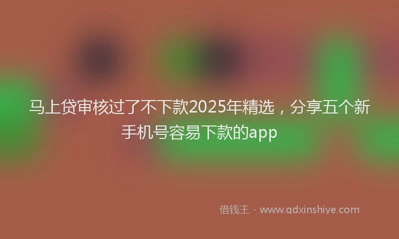 马上贷审核过了不下款2025年精选，分享五个新手机号容易下款的app