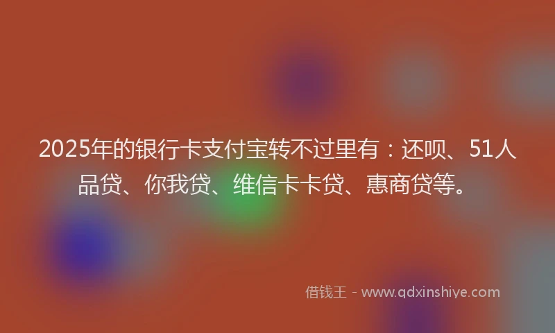 2025年的银行卡支付宝转不过里有：还呗、51人品贷、你我贷、维信卡卡贷、惠商贷等。