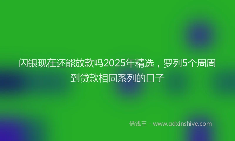 闪银现在还能放款吗2025年精选，罗列5个周周到贷款相同系列的口子