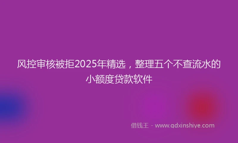 风控审核被拒2025年精选，整理五个不查流水的小额度贷款软件