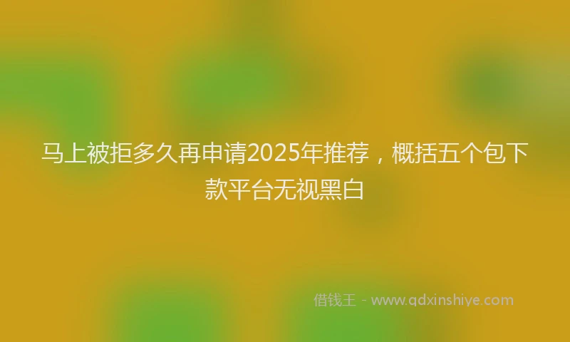 马上被拒多久再申请2025年推荐，概括五个包下款平台无视黑白