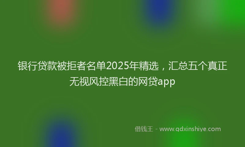 银行贷款被拒者名单2025年精选，汇总五个真正无视风控黑白的网贷app