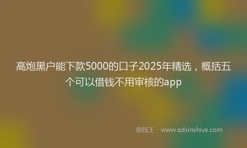 高炮黑户能下款5000的口子2025年精选，概括五个可以借钱不用审核的app