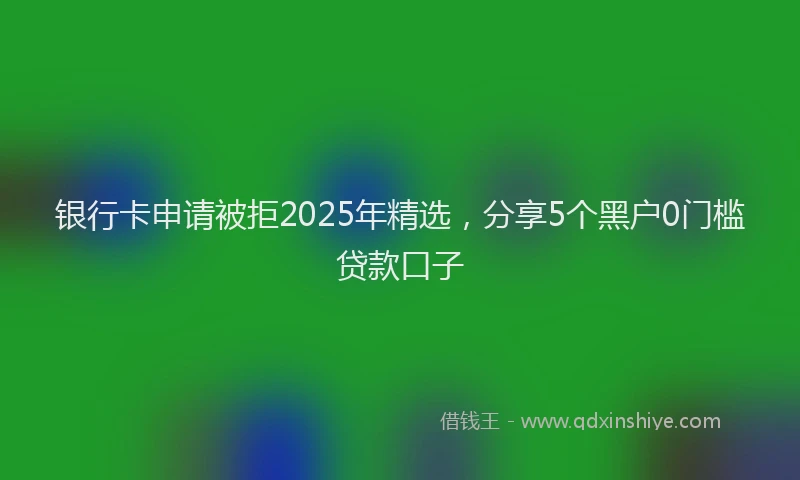 银行卡申请被拒2025年精选，分享5个黑户0门槛贷款口子