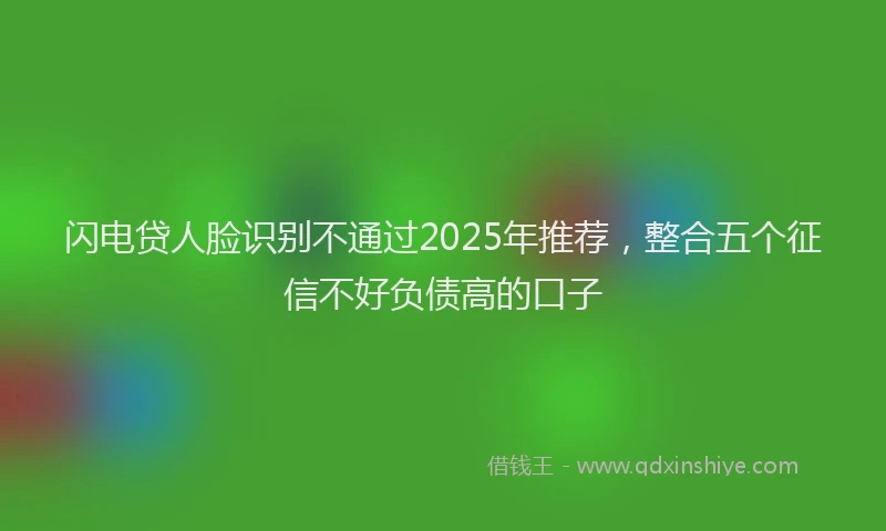 闪电贷人脸识别不通过2025年推荐，整合五个征信不好负债高的口子