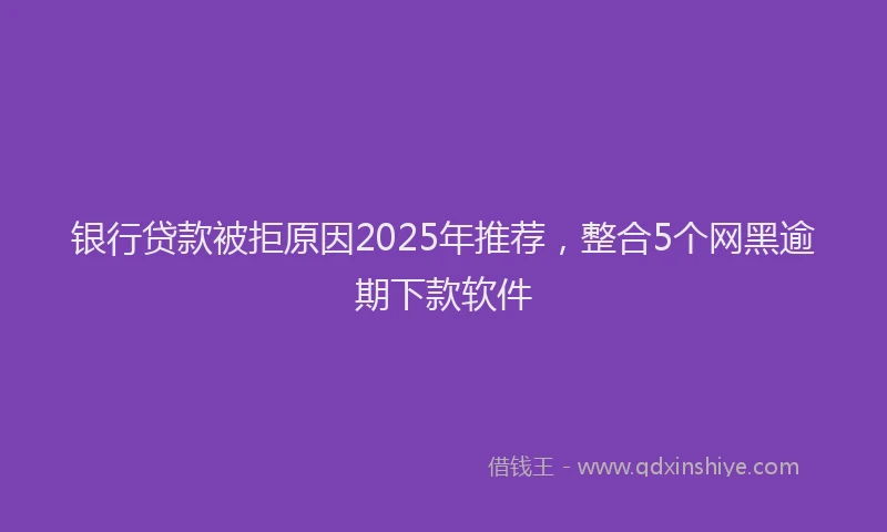 银行贷款被拒原因2025年推荐，整合5个网黑逾期下款软件