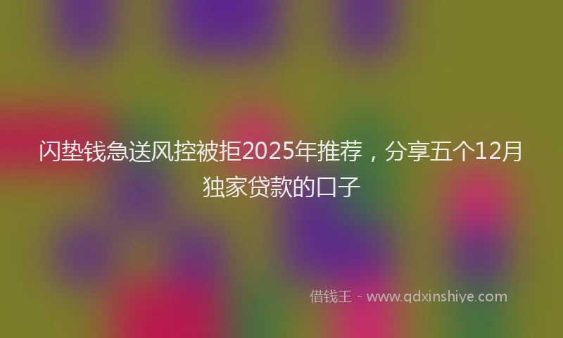 闪垫钱急送风控被拒2025年推荐，分享五个12月独家贷款的口子