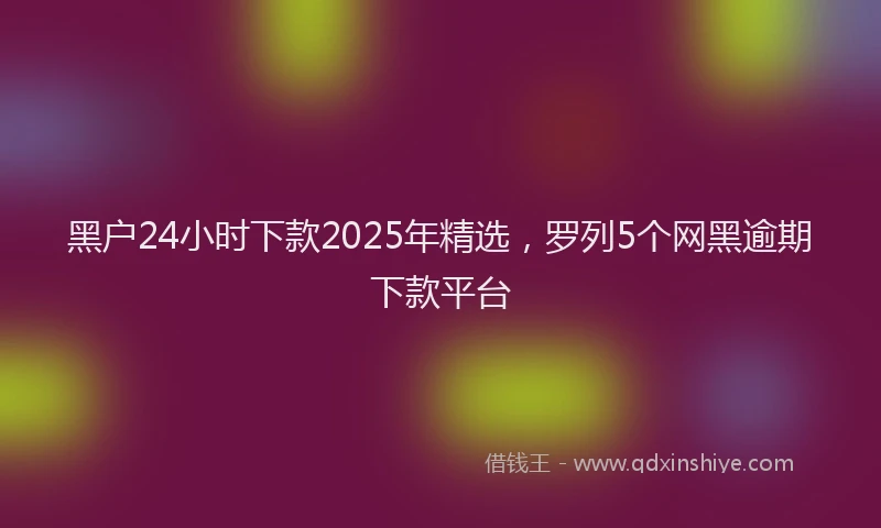 黑户24小时下款2025年精选，罗列5个网黑逾期下款平台