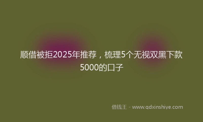 顺借被拒2025年推荐，梳理5个无视双黑下款5000的口子