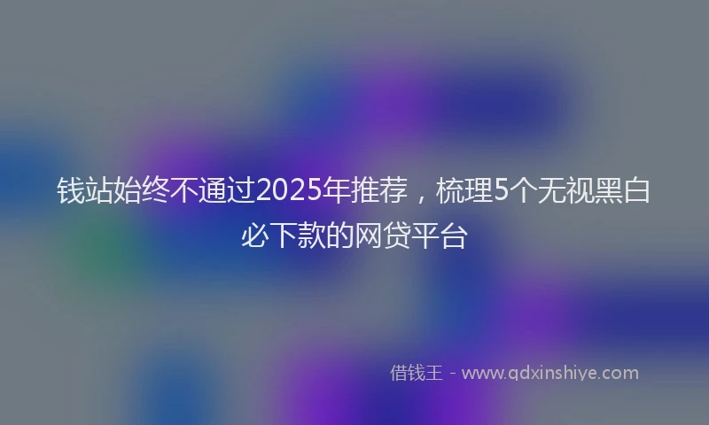 钱站始终不通过2025年推荐，梳理5个无视黑白必下款的网贷平台