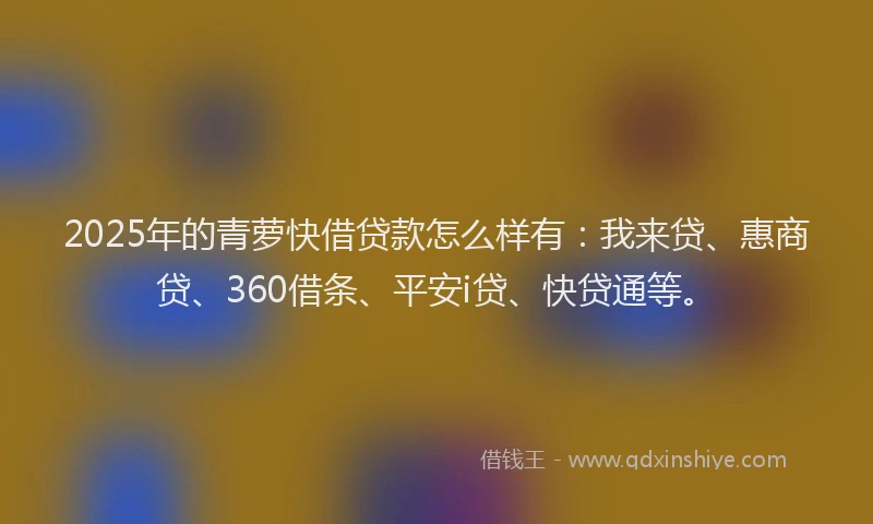 2025年的青萝快借贷款怎么样有：我来贷、惠商贷、360借条、平安i贷、快贷通等。