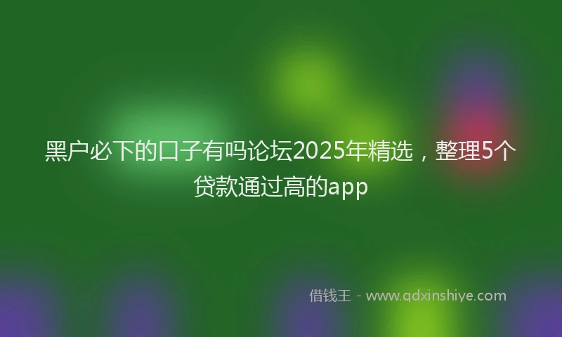 黑户必下的口子有吗论坛2025年精选，整理5个贷款通过高的app