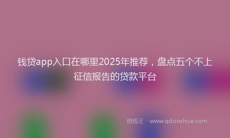 钱贷app入口在哪里2025年推荐，盘点五个不上征信报告的贷款平台