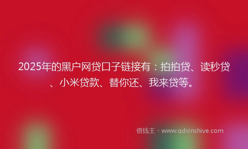 2025年的黑户网贷口子链接有：拍拍贷、读秒贷、小米贷款、替你还、我来贷等。