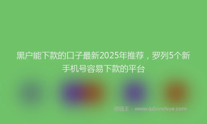 黑户能下款的口子最新2025年推荐，罗列5个新手机号容易下款的平台