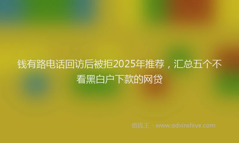 钱有路电话回访后被拒2025年推荐，汇总五个不看黑白户下款的网贷