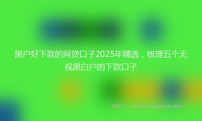 黑户好下款的网贷口子2025年精选，梳理五个无视黑白户的下款口子