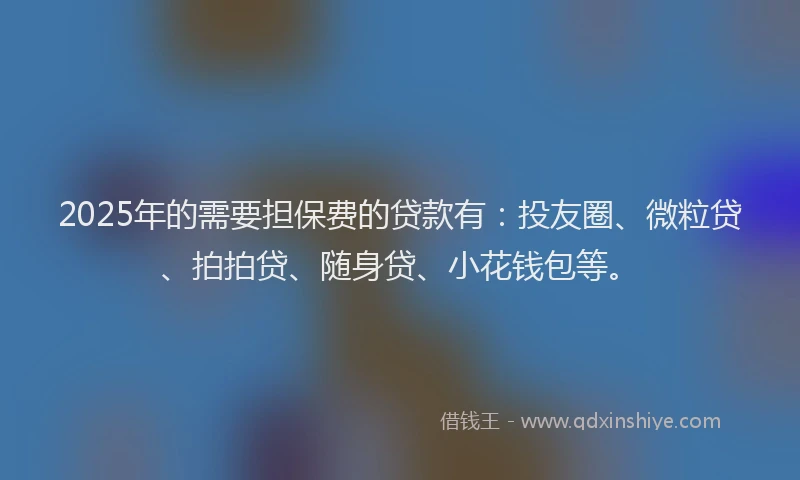 2025年的需要担保费的贷款有：投友圈、微粒贷、拍拍贷、随身贷、小花钱包等。