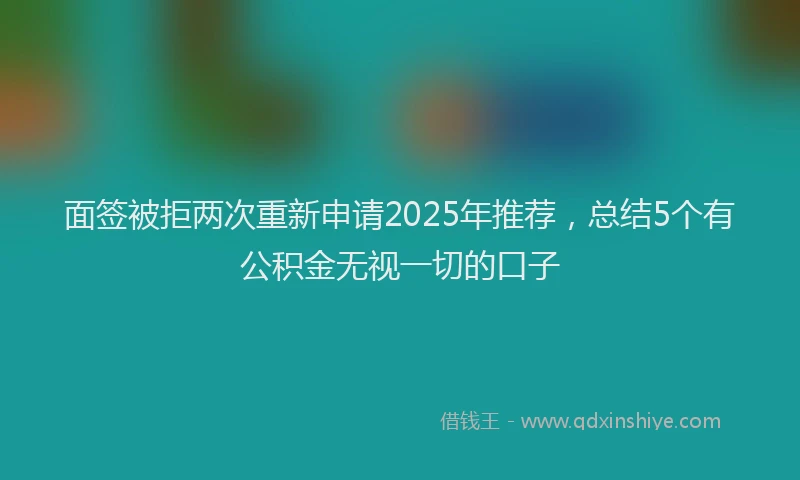 面签被拒两次重新申请2025年推荐，总结5个有公积金无视一切的口子