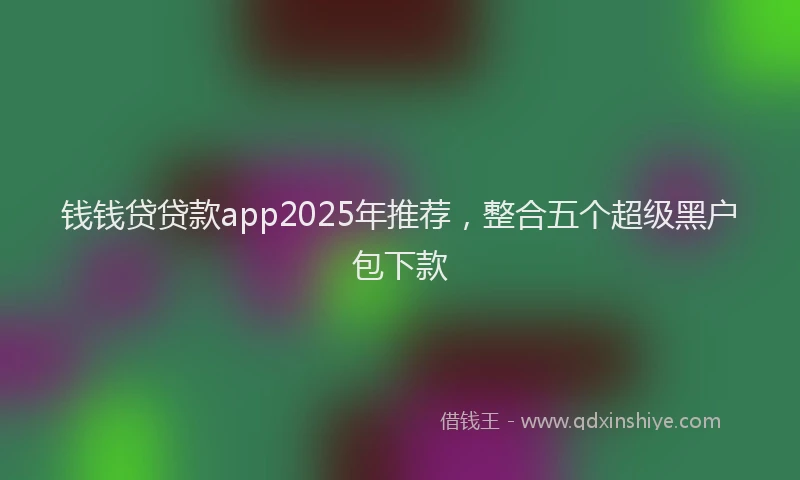 钱钱贷贷款app2025年推荐，整合五个超级黑户包下款