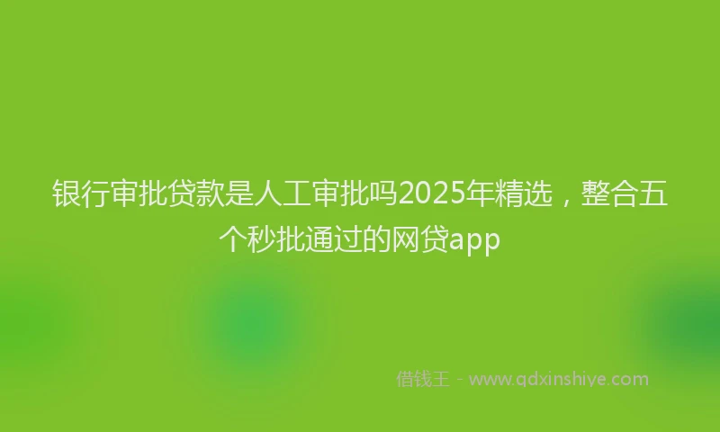 银行审批贷款是人工审批吗2025年精选，整合五个秒批通过的网贷app