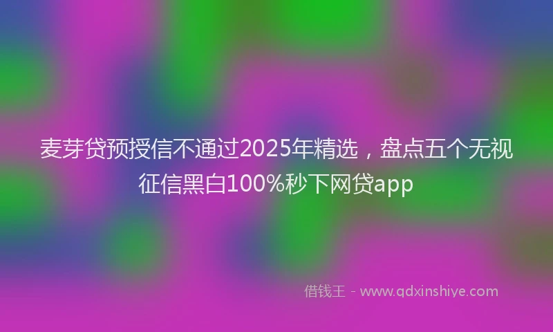 麦芽贷预授信不通过2025年精选，盘点五个无视征信黑白100%秒下网贷app