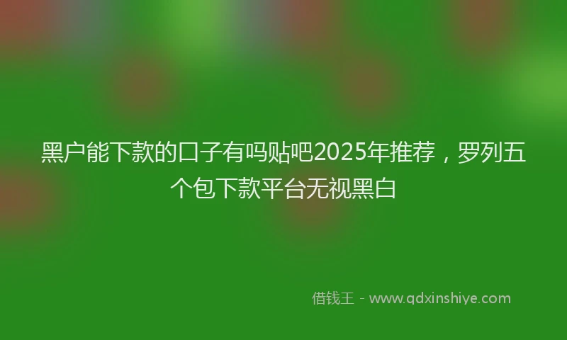 黑户能下款的口子有吗贴吧2025年推荐，罗列五个包下款平台无视黑白