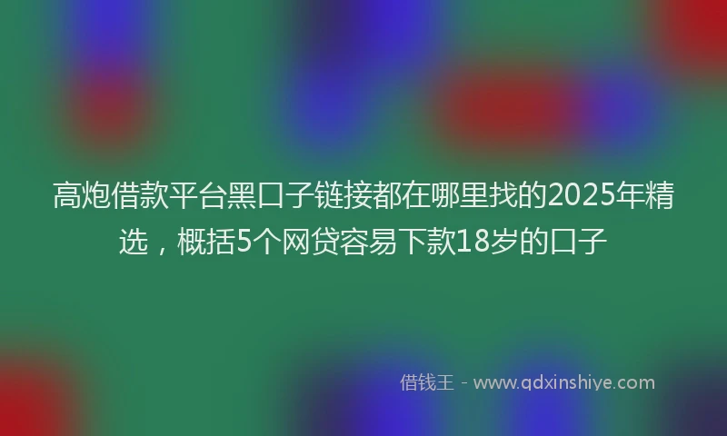 高炮借款平台黑口子链接都在哪里找的2025年精选，概括5个网贷容易下款18岁的口子