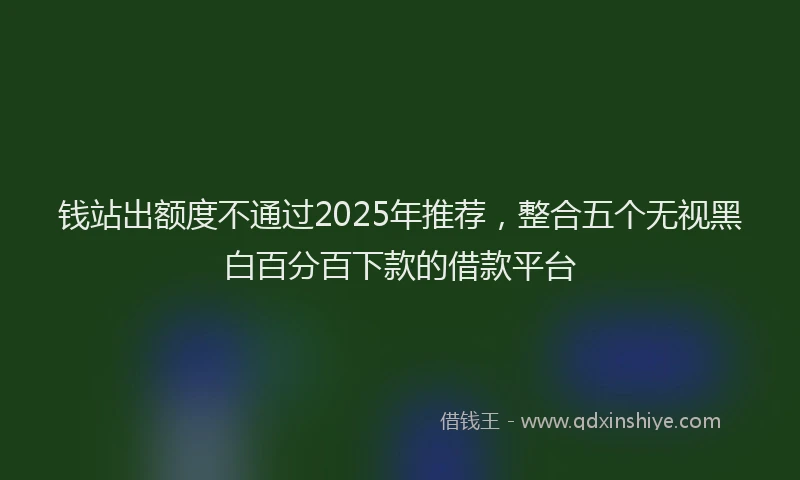 钱站出额度不通过2025年推荐，整合五个无视黑白百分百下款的借款平台