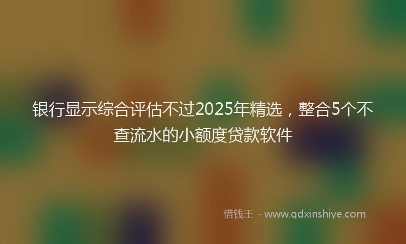 银行显示综合评估不过2025年精选，整合5个不查流水的小额度贷款软件