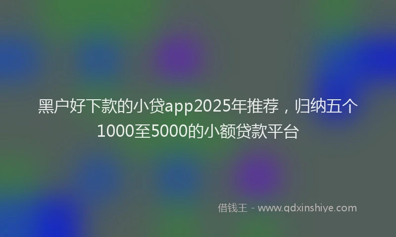 黑户好下款的小贷app2025年推荐，归纳五个1000至5000的小额贷款平台