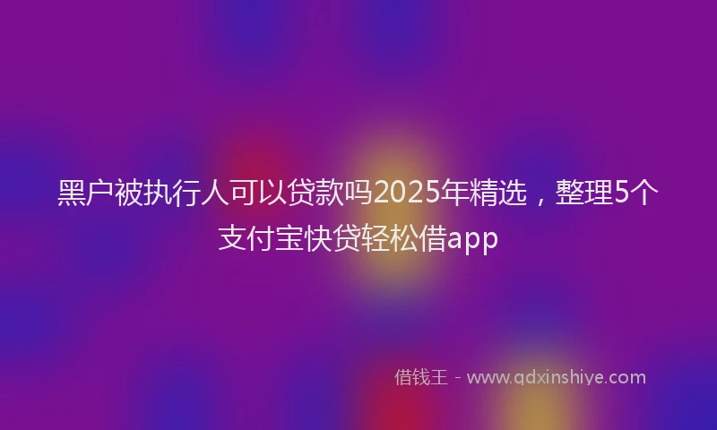 黑户被执行人可以贷款吗2025年精选，整理5个支付宝快贷轻松借app