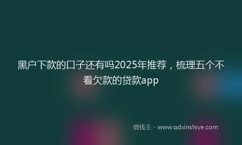 黑户下款的口子还有吗2025年推荐，梳理五个不看欠款的贷款app