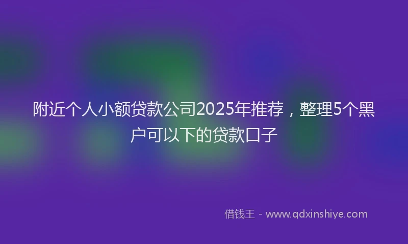 附近个人小额贷款公司2025年推荐，整理5个黑户可以下的贷款口子