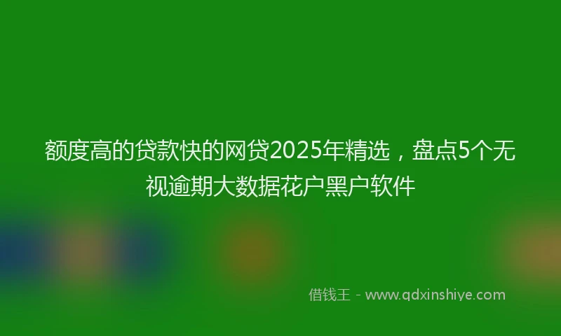 额度高的贷款快的网贷2025年精选，盘点5个无视逾期大数据花户黑户软件
