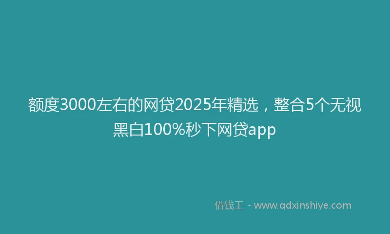 额度3000左右的网贷2025年精选，整合5个无视黑白100%秒下网贷app
