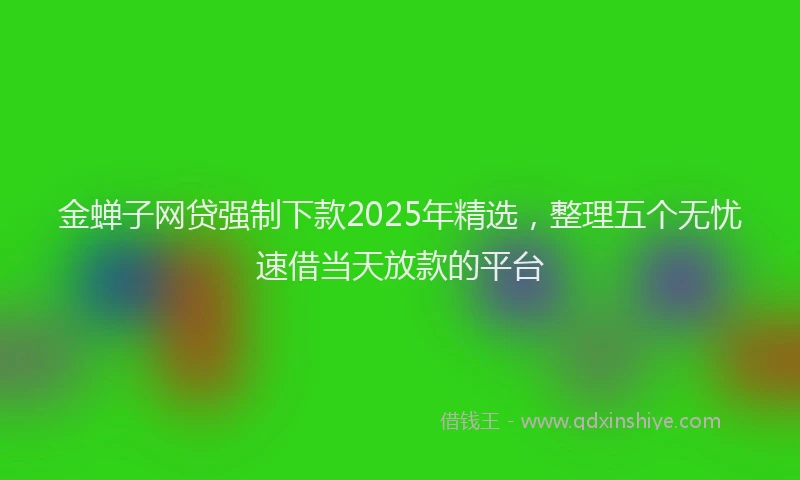 金蝉子网贷强制下款2025年精选，整理五个无忧速借当天放款的平台