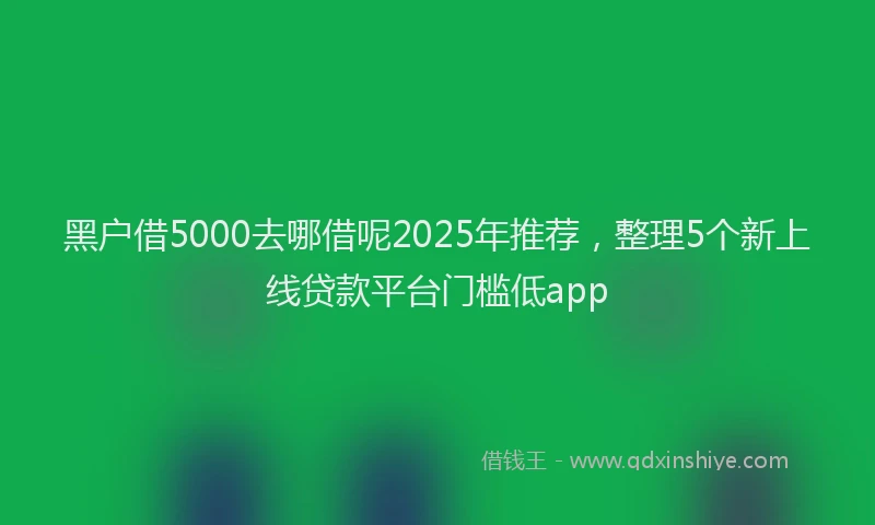 黑户借5000去哪借呢2025年推荐，整理5个新上线贷款平台门槛低app