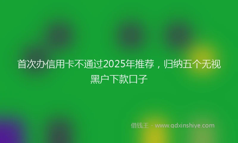 首次办信用卡不通过2025年推荐，归纳五个无视黑户下款口子